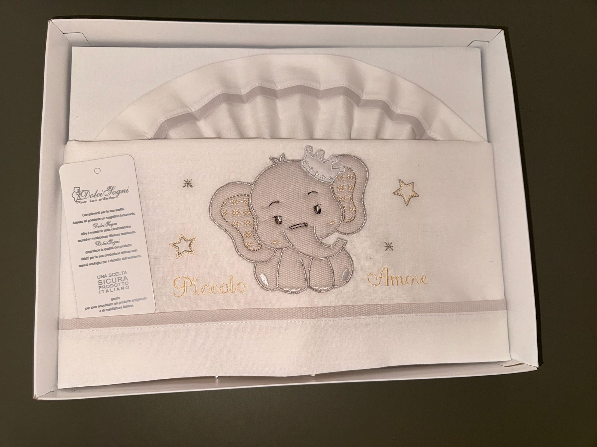 Lenzuolino Culla Elefante