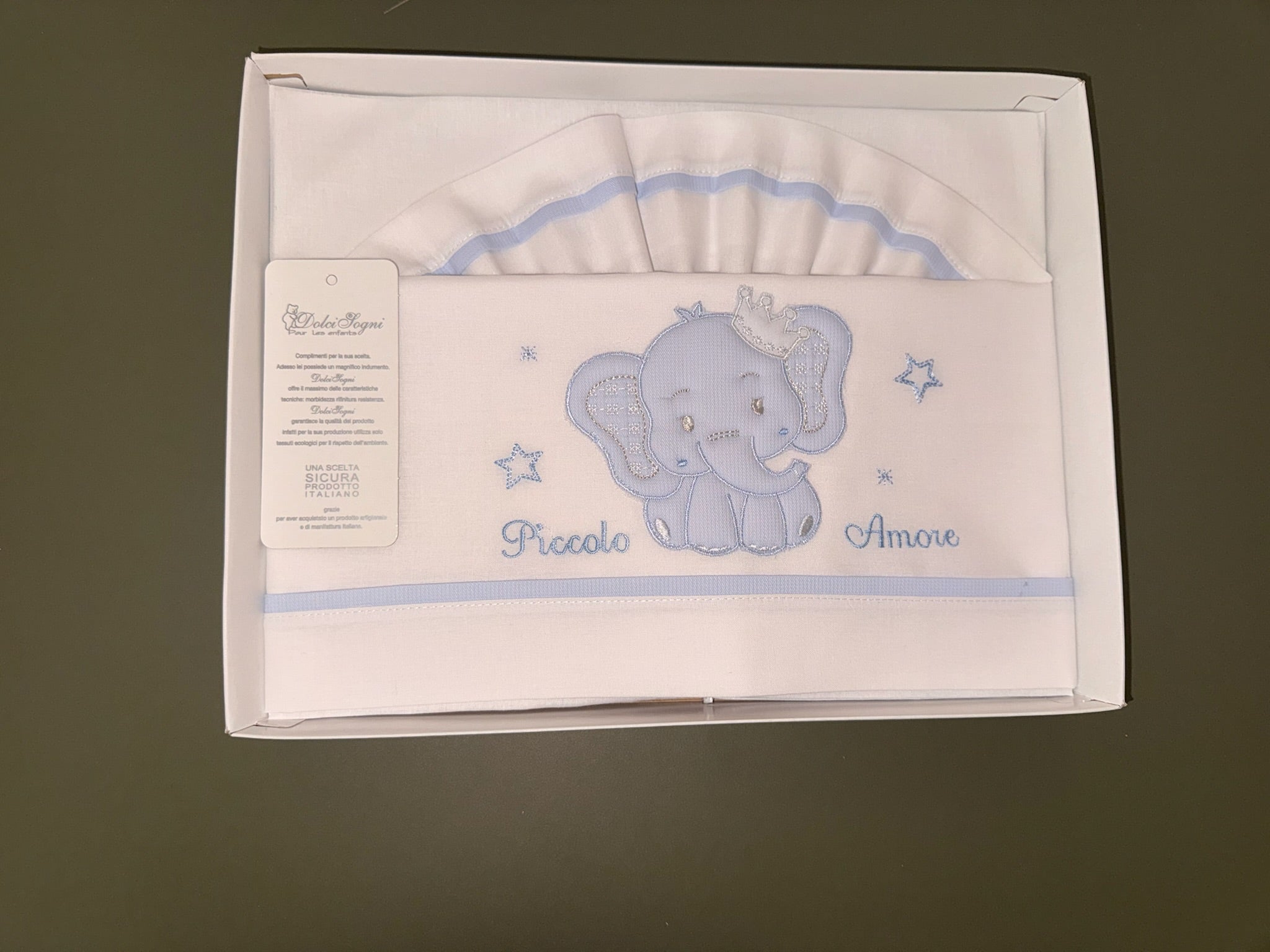 Lenzuolino Culla Elefante