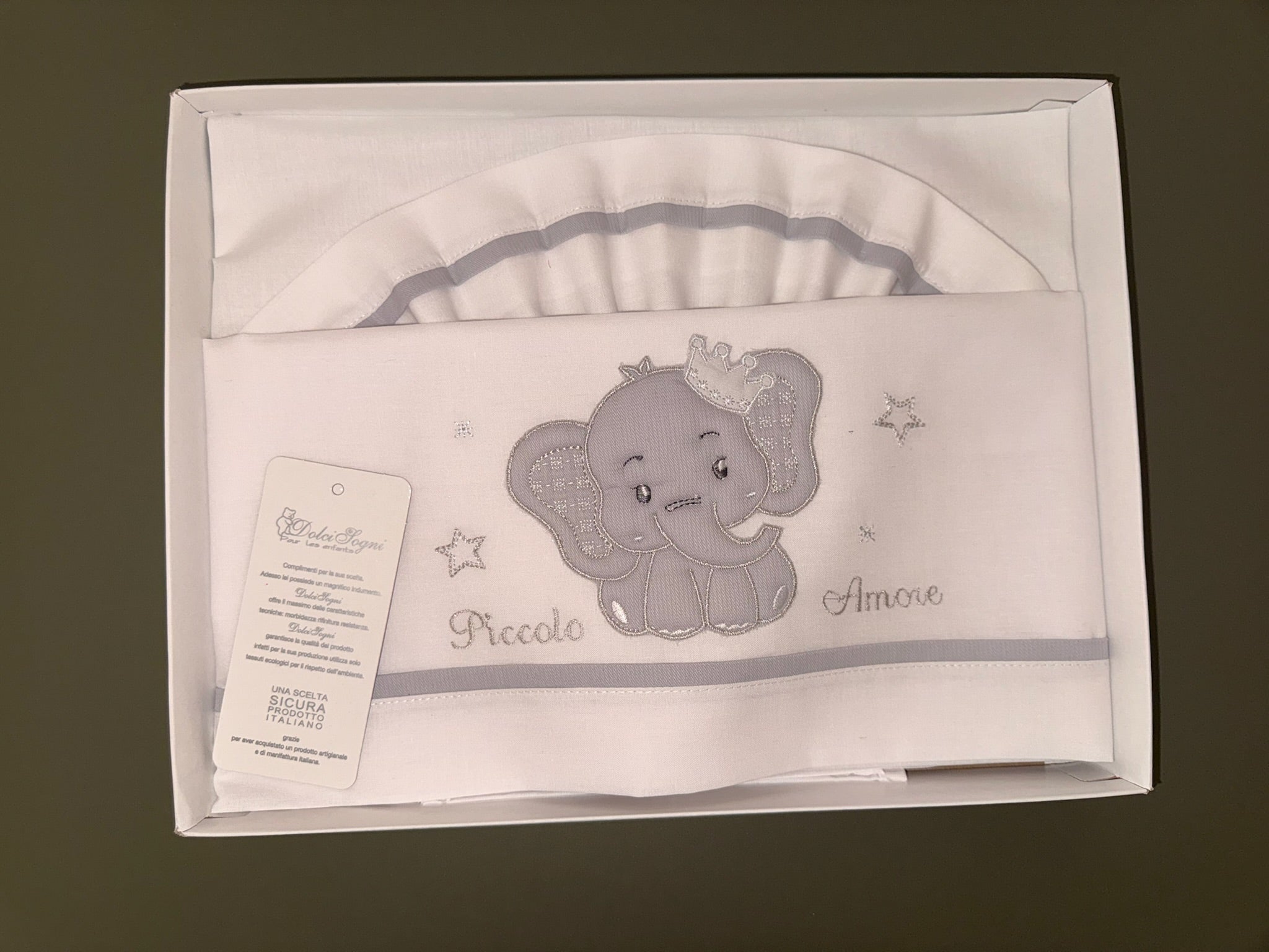 Lenzuolino Culla Elefante